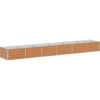 vidaXL Hochbeet Hochbeet Hellbraun 480 x 80 x 45 cm Verzinkter Stahl (1 St)