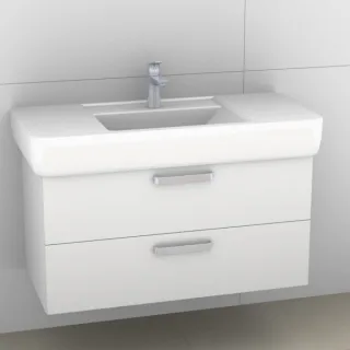 Artiqua 413 Waschtischunterschrank für Renova Plan 122101, 122102 Weiß Glanz, 413-WU2L-K69-7050-68 413-WU2L-K69-7050-68