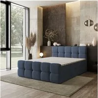 Masseno Boxbett BRUME 160x200 cm mit Bonell Matratze und Topper, Doppelbett, Polsterbett mit Kopfteil, Boxspringbett