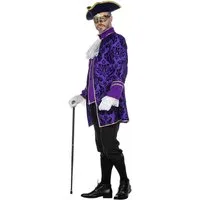 Karneval-Klamotten Kostüm Rokoko Herren Barock Venedig lila hochwerig, Venezianischen Maskenball Herrenkostüm Luxus Historisch Männerkostüm