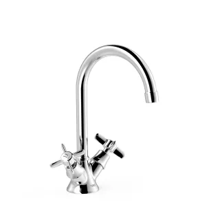 Tres 2 Griff Waschtischarmatur Mit Griff G3/8" flexible Anschlussschläuche, 24210901 24210901