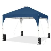 Yaheetech Faltpavillon Großzügiges Campingzelt mit einer Tragetasche 2,4x2,4m / 3x3m, mit 0 Seitenteilen, Gartenpavillon höhenverstellbar für Garten/Hof/Park/Markt