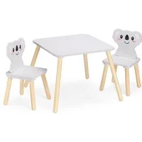 Navaris Kindersitzgruppe Navaris Kindersitzgruppe 3tlg. Koala aus Holz Weiß