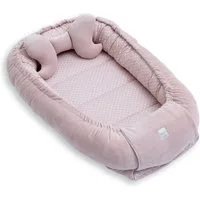 Loolay Kuschelnest BABYNEST + Kissen Premium Babyausstattung - Baumwolle & Samt Velours, (MUSTER: ROSA Samt Velour/ Mini PUNKTE Rosa, 2-tlg., Liebevoll handgefertigt Nestchen! Geborgenheit Komfort für Neugeborene), Premium Ausstattung - 100% Europäis