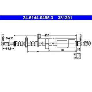 ATE Bremsschlauch vorne Citroen Jumpy Fiat Scudo Peugeot Expert