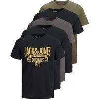 Jack & Jones Print-Shirt (Spar Set, 5er-Pack) T-Shirts mit Aufdruck aus Baumwolle