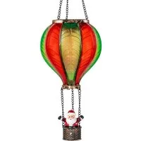 IC Gardenworld LED Solarleuchte LED Solar Heißluftballon mit Flammeneffekt Beleuchtung zum Aufhängen, LED fest integriert, warm-weiß mit Flammeneffekt