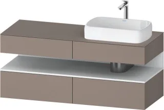 Duravit Qatego Konsolenwaschtischunterbau wandhängend Basalt Matt 1400x550x600 mm - QA4766018430000 QA4766018430000