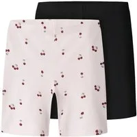 Name It Radlerhose NKFVIVIAN 2P AOP SHORT LEGGING NOOS (Packung, 2-tlg) Baumwollmischung, elastischer Bund, bedruckt und uni im Set