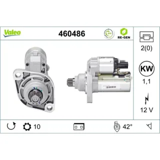 Valeo Anlasser 1,1 kW Audi Seat Skoda VW 460486