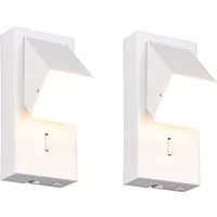 TRIO Leuchten LED Wandleuchte, LED fest integriert, Warmweiß, 2er SET Innen Wand-beleuchtung Nachttischlampe Bett Wandmontage H:15cm