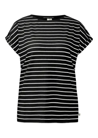 Q/S designed by - Locker geschnittenes T-Shirt schwarz/weiß - Gr. - M
