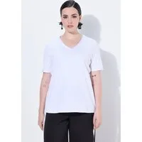 Ulla Popken T-Shirt T-Shirt Rippjersey Satinkante Slim Fit