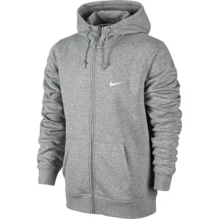 Nike Swoosh Logo Grauer Kapuzenpullover mit Reissverschluss