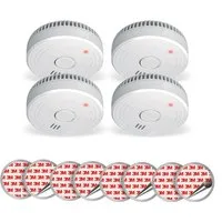 Elro Rauchmelder (4er Set optischer Brandmelder Magnet & Batterie – Kleben statt Bohren)