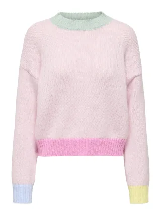 ONLY - ONLOLINA LS CONTRAST HIGHNECK CC KNT Aqua Gray - Gr. - S