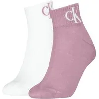 Calvin Klein Jeans Kurzsocken CKJ WOMEN QUARTER 2P MONOGRAM (2-Paar, 2 Paar) mit Logostickerei