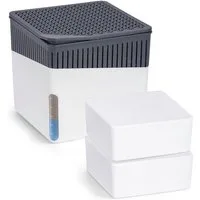 WENKO Luftentfeuchter Modell Cube, für 40 m³ Räume, Tank 0,8 l, mit 2 x 500 g Entfeuchter-Blöcken, für Räume bis 40 m³