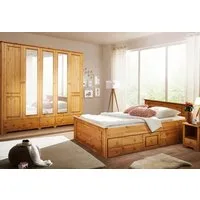OTTO home Schlafzimmer-Set Hugo, (Set, 4-tlg), Bett 180x200 cm, 5-trg Kleiderschrank und 2 Nachttische