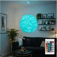 GLOBO LIGHTING LED-Hängeleuchte, Leuchtmittel inklusive, Warmweiß, Farbwechsel, Hängeleuchte Pendelleuchte Federn RGB LED Fernbedienung dimmbar