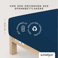 Schlafgut Spannbettlaken CASUAL Bettlaken 100% gekämmte Bio-Baumwolle, 150 g/m², Spannbetttuch, Jersey, Gummizug: rundum, (1 Stück), Bettlaken bis 25 cm Höhe, langlebig, weich, Antipilling-Ausrüstung