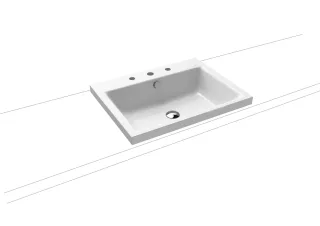 Kaldewei Aufsatzwaschtisch PURO, Modell 3154 mit Überlauf 600x460mm, 900406003001 900406003001