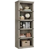 GarveeMore Bücherregal 5 Etagen Bücherregal, Hohe Bücherregal Holz Offene Anzeige Bücherregal, Bücherregal mit Stauraum für Home Office,Wohnzimmer,Schlafzimmer