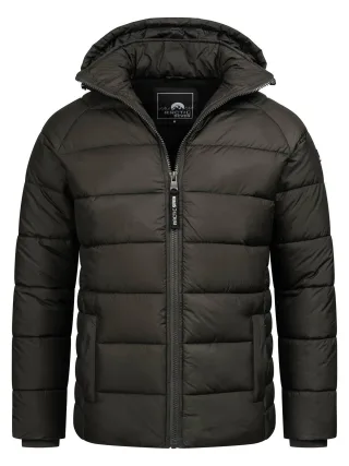 Arctic Seven Herren Steppjacke wind- und wasserabweisende Winterjacke mit Kapuze Dunkelgrau