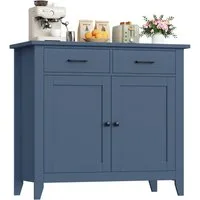 HOMECHO Buffet Sideboard Weiß Küchenschrank mit 2 Schubladen 2 Türen