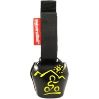 swisstrailbell Fahrradklingel Deep Black mit gelbem MTB, Trailbell, Bear Bell