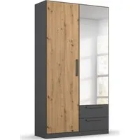 rauch Drehtürenschrank StyleUp Typ Dark & Wood mit trendigen farblich abgesetzten Griffen