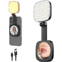 AIBISTAR Videoleuchte Magnetisches Selfie Licht,für MagSafe iPhone,5 Lichtmodi Blitzgerät, (schwenkbares LED Fülllicht, Spiegel für Vlog Makeup)