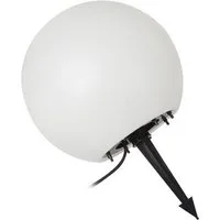 PEREL LED Kugelleuchte Smart per App steuerbar Ø 38cm, Dimmfunktion Farbwechsel, LED wechselbar, Garten Leucht-Kugel mit Erdspieß, inkl. austauschbarem Leuchtmittel
