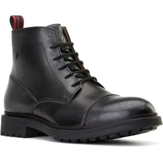 Base London Boulton Leder Herren Schwarze Stiefeletten