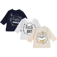 TupTam Rundhalsshirt TupTam Unisex Baby Langarmshirt mit Spruch Aufdruck 3er Set