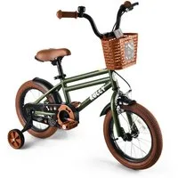Vankel Kinderfahrrad 12-16 Zoll, für Jungen, Mit Stützrädern, Korb, Kettenschutz, 1 Gang, kindgerechtem Bremssystem