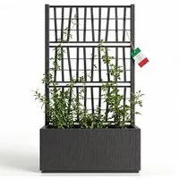 BigDean Pflanzkübel mit Rankgitter Pflanzkasten 80x36x 140 cm hoch Made in Europa (Packung, 1 St., Pflanzkübel + Rankgitter), UV und Wetter Fest, Moderne Optik, Rankgitter
