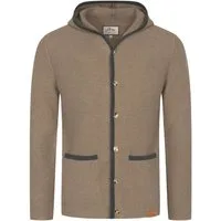 Steigenhöfer Manufaktur Trachtenstrickjacke Herren mit Kapuze - Cardigan - Strickjacke zum Oktoberfest Outfit Hornoptik Knöpfe - bequemer Tragekomfort - Traditionelle Trachtenweste