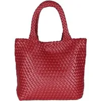 MIRROSI Umhängetasche Damen Shopper aus Kunstleder geflochten ca. 36x28x12 cm (langem Schulterriemen, Flecht-Optik, große Handtasche mit kleiner Innentasche), Neue Kollektion Herbst/Winter 2026