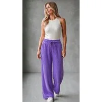 Worldclassca Stoffhose Worldclassca Crinkle-Hose Stoffhose Plissierte Weite Sommerhose Neue Kollektion - Stilvolle und gemütliche Sommer Mode für Damen