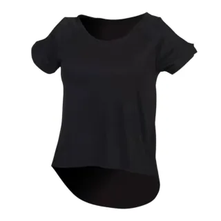 SF Women - T-Shirt Hinten länger für Damen (Schwarz)