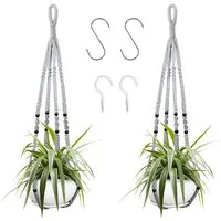 TUWENA Blumenampel 2-teiliges Pflanzenregal mit 4 Haken, gewebter Blumenampel