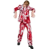 JADEO Kostüm Zombie Bräutigam-Kostüm für Herren 3-teilig weiß-rot