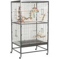 Montana Cages Vogelkäfig Casa 90 Vogelkäfig für kleine Vogelarten wie Sittiche und ähnliche, (BxTxH): ca. 91 x 70 x 160cm, Zink- und Schwermetall-frei, Ungiftig