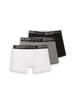 Denim Tom Tailor - Boxershorts im 3er-Pack heather grey melange - Gr. - XXL