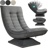 Casaria Relaxsessel Aberdeen, verstellbare Lehne Drehbar Klappbar 150kg Belastbarkeit 60x105x87cm