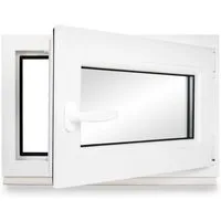 NeRuLi Kellerfenster Kellerfenster 50x40 cm (BxH) DIN Rechts 2 -fach Dichtung Schwarz