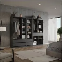 Vicco Kleiderschrank Elmo, Anthrazit, 100 x 200 cm 3er Set (3-St)