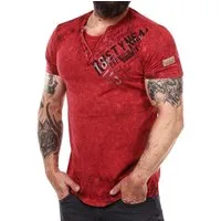 R-NEAL T-Shirt Original T-Shirt Rundhals X V-Neck Shirt Verwaschen Vintage Oil Washed
