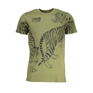 Cavalli Class Verde Baumwoll T-Shirt für Herren